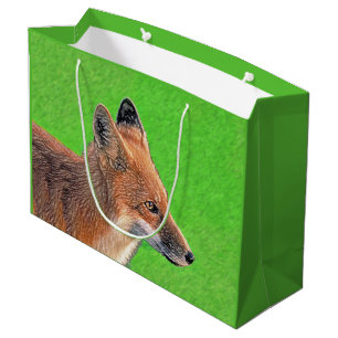 Red Fox Painting - Original Wildlife Art Large Gift Bag