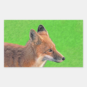 Red Fox Painting - Original Wildlife Art Sticker