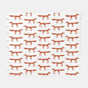 Red Fox Pattern Fleece Blanket