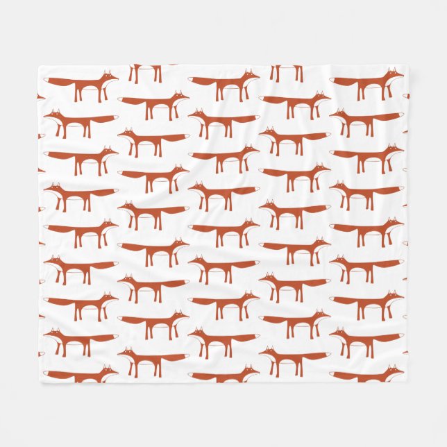 Red Fox Pattern Fleece Blanket (Front (Horizontal))