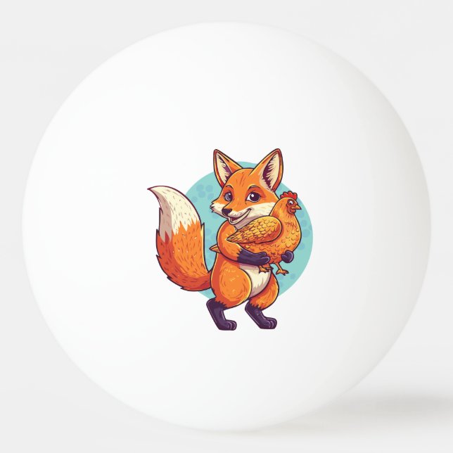 Red fox ping pong ball (Front)