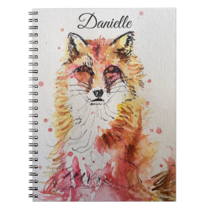 Red Fox renards mignon Filles nom Carnet