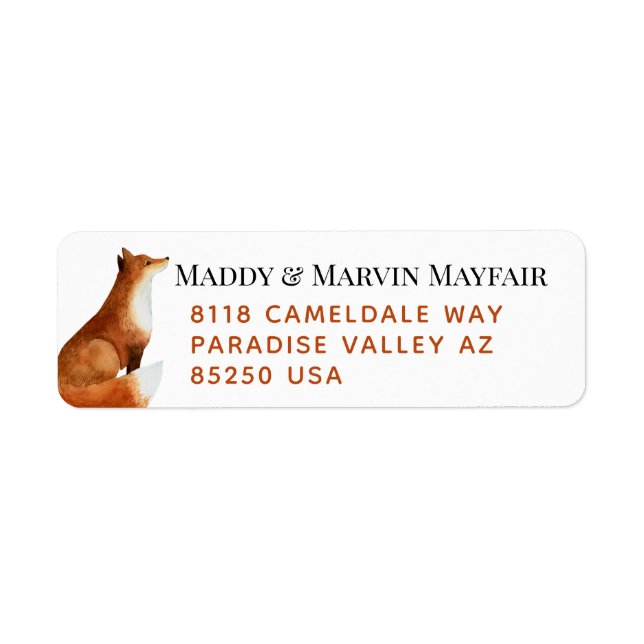 Red Fox Return Address Label (Front)