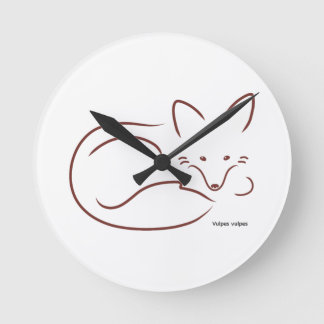 Red Fox Round Clock