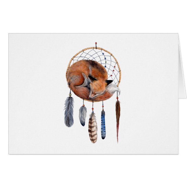 Red Fox Sleeping on Dreamcatcher (Front Horizontal)
