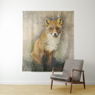 Red fox tapestry