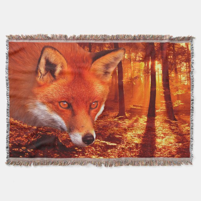 Red Fox Throw Blanket (Front)