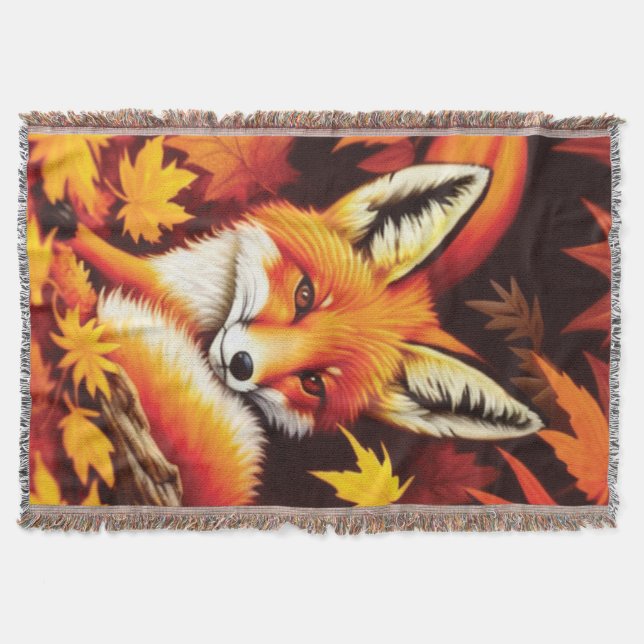 Red Fox Throw Blanket (Front)