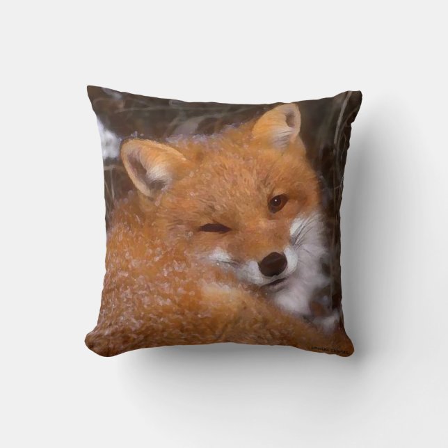 "Red Fox" Throw Pillow (Front)