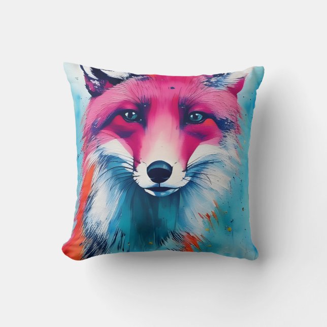 Red Fox Throw Pillow (Front)