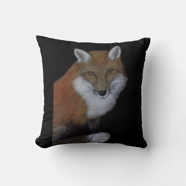 Red Fox Throw Pillow (Front)