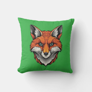 Red fox throw pillow