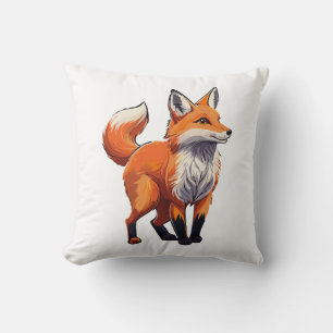Red fox throw pillow