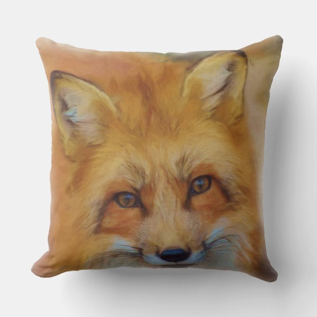 Red Fox Throw Pillow (Front)