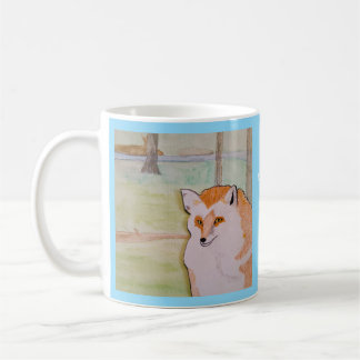 Red Fox Up-Close Baby Blue Coffee Mug