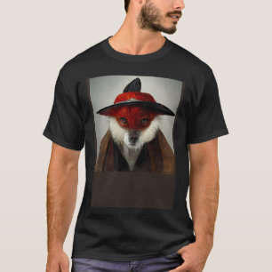 Red Fox vintage retro AI designed T-Shirt