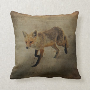 Red Fox Vixen - Island Beach State Park - NJ Throw Pillow