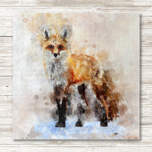 Red Fox Watercolor Portrait 02 Jigsaw Puzzle