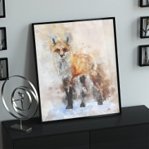 Red Fox Watercolor Portrait 02