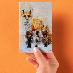 Red Fox Watercolor Portrait 02 Postcard