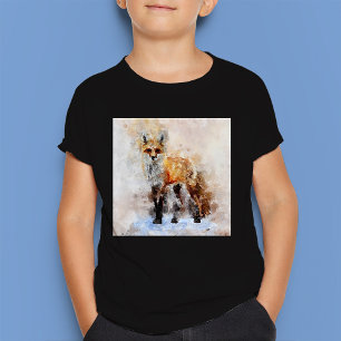Red Fox Watercolor Portrait 02 T-Shirt
