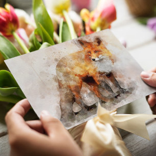 Red Fox Watercolor Portrait 04 Postcard