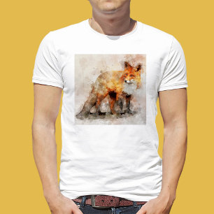 Red Fox Watercolor Portrait 04 T-Shirt