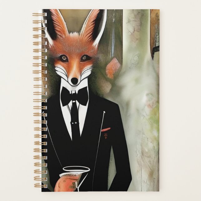Red Fox with Martini Planner (Front)