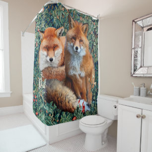 RED FOXES AMONG GREENERY, FOLIAGE AND FLOWERS