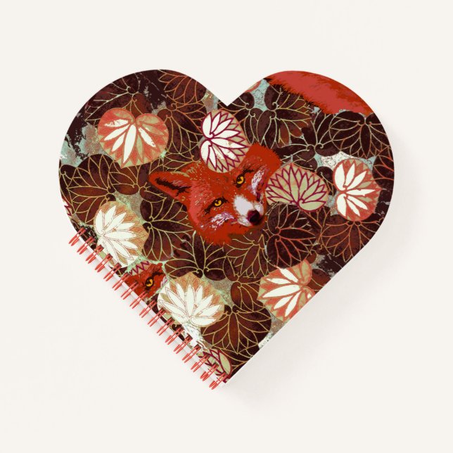 RED FOXES AMONG THE WHITE LEAVES,FOLIAGE NOTEBOOK (Front)