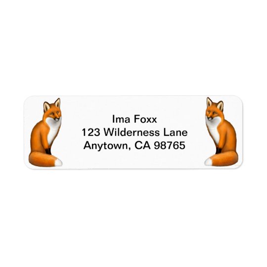 Red Foxes Customizable Return Address Label