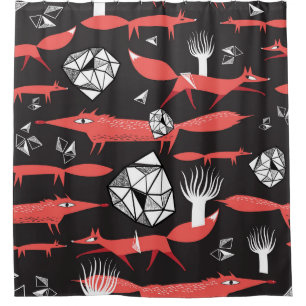 Red Foxes: Dark Background Seamless.