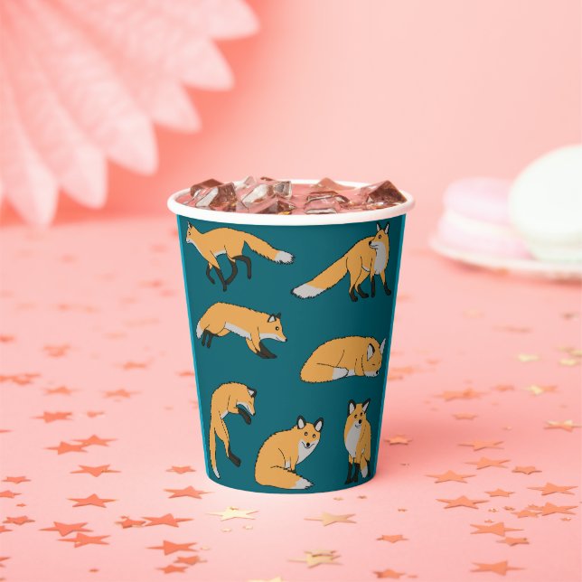 Red Foxes Paper Cups (Insitu)