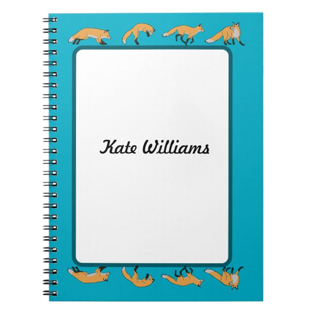 Red Foxes Personalized Notebook (Front)