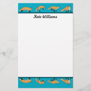 Red Foxes Personalized Stationery