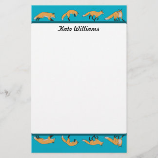 Red Foxes Personalized Stationery