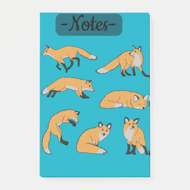 Red Foxes Post-it Notes (Front)