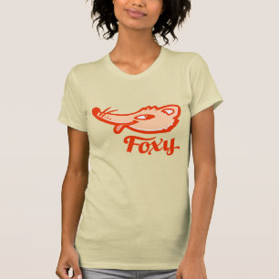 Red foxy fox ladies yellow t-shirt