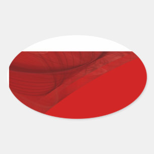 Red Fractal Background Oval Sticker