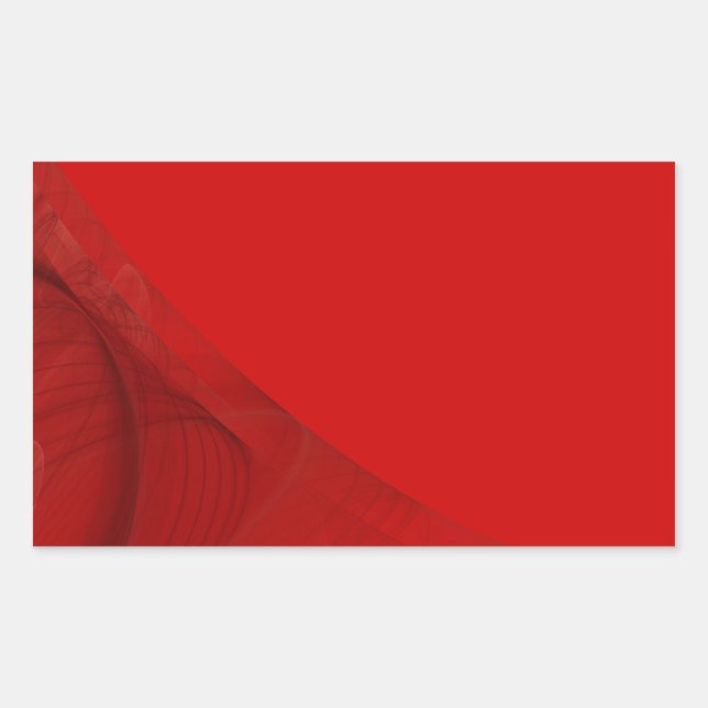 Red Fractal Background Rectangle Sticker (Front)