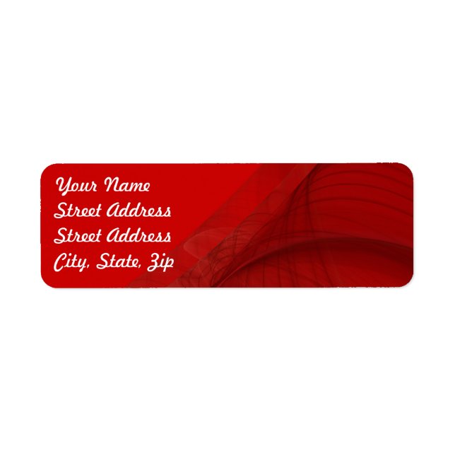 Red Fractal Background Return Address Sticker (Front)