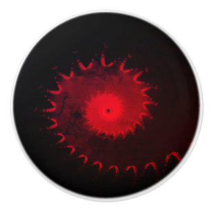 Red Fractal Ceramic Knob