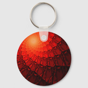 Red Fractal Pattern Keychain
