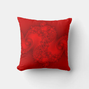 Red Fractal Pillow