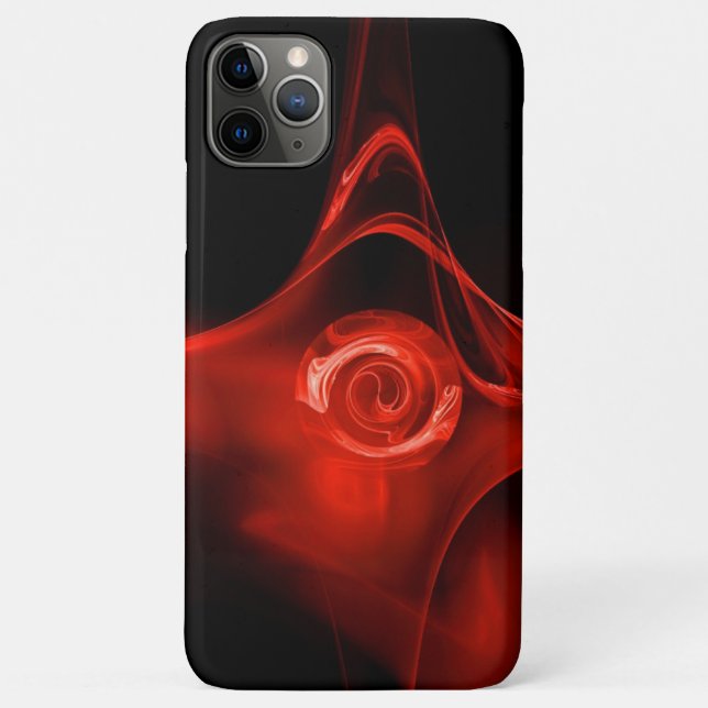 RED FRACTAL ROSE IN BLACK Case-Mate iPhone CASE (Back)
