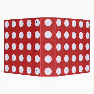 Red Fractal-style - White Fractal-style Polka Dots Binder