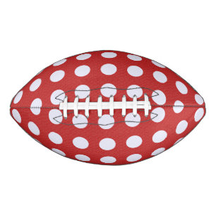 Red Fractal-style - White Fractal-style Polka Dots Football