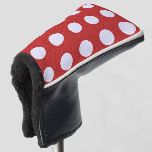 Red Fractal-style - White Fractal-style Polka Dots Golf Head Cover