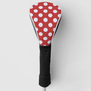 Red Fractal-style - White Fractal-style Polka Dots Golf Head Cover