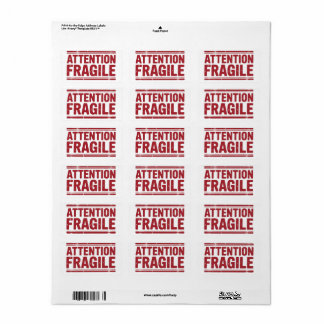 Red Fragile Handle with Care Mailing Label images1